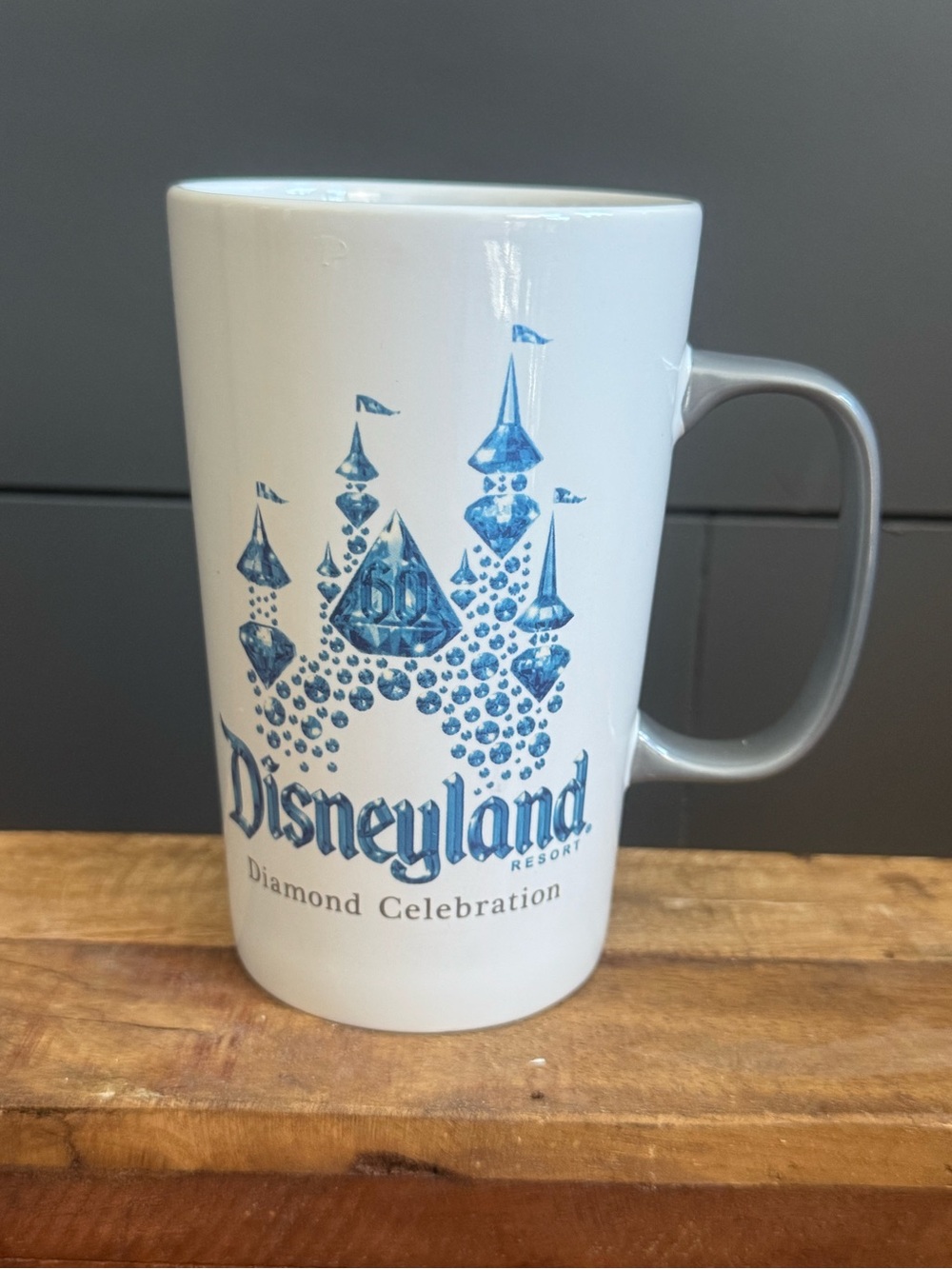 Disney Starbucks NEW White & Blue Disneyland Diamond 60 Celebration Ceramic Mug